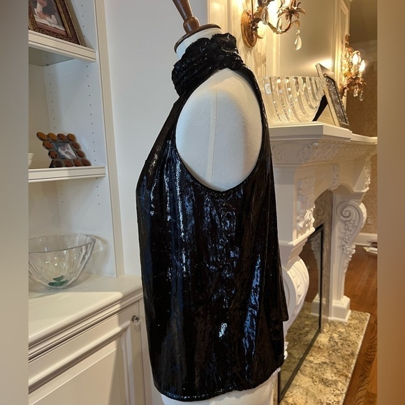 RTA black mock neck shimmer halter top size small - Picture 8 of 12